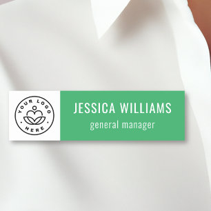 Etiqueta De Nome Logotipo Personalizado da Empresa Verde Funcionári