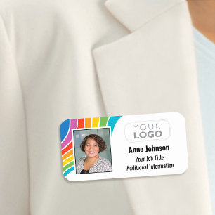 Etiqueta De Nome Logotipo Personalizado do Funcionário Foto ID Core