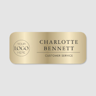Etiqueta De Nome Logotipo Personalizado em Dourado Impresso para Fu