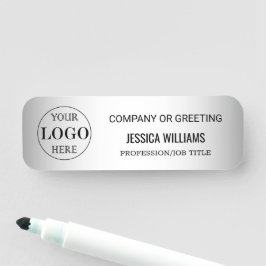 Etiqueta De Nome Logotipo personalizado em segundo plano da Cinza d