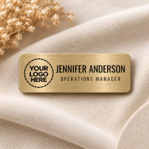 Logotipo Personalizado Falso Dourado Brilhante Nom