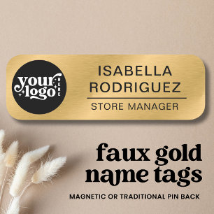 Etiqueta De Nome Logotipo Personalizado - Falso Dourado do Pino de