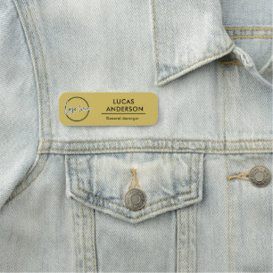 Etiqueta De Nome Logotipo Personalizado - Falso Dourado do Pino de 