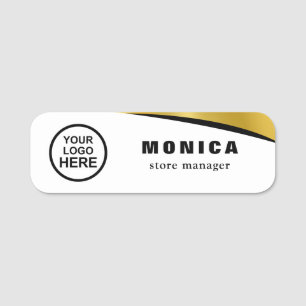 Etiqueta De Nome Logotipo Personalizado - Falso Dourado do Pino de 