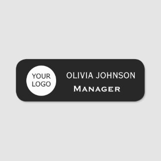 Etiqueta De Nome Logotipo Personalizado Funcionário ímã Preto alfin