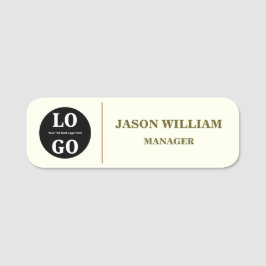 Etiqueta De Nome Logotipo Personalizado Funcionário Minimalista Mar
