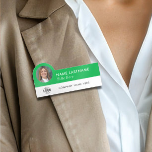 Etiqueta De Nome Logotipo personalizado ID de foto Título Branco Ve
