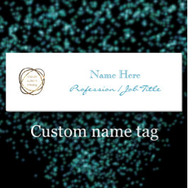 Etiqueta De Nome Logotipo personalizado moderno Elegante Aqua Turqu