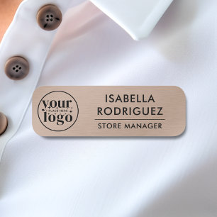 Etiqueta De Nome Logotipo Personalizado Pino Magnético em Bronze