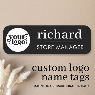 Etiqueta De Nome Logotipo Personalizado - Pino Magnético Ou De Segu