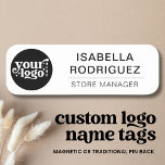 Etiqueta De Nome Logotipo Personalizado - Pino Magnético Ou De Segu<br><div class="desc">Procurando nomes de etiqueta de marca para seus funcionários? Veja este Nome de etiqueta de pinos magnéticos ou de segurança para funcionários personalizados. Você pode adicionar seu logotipo e detalhes muito facilmente ou personalizar ainda mais usando a ferramenta design. Feliz branding!</div>