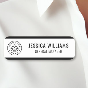 Etiqueta De Nome Logotipo personalizado preto