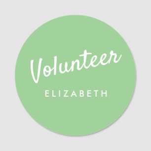 Etiqueta De Nome Magnética do Voluntário Verde da Sena Retroativa