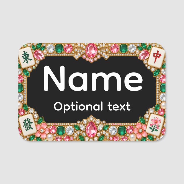 Etiqueta de Nome Mahjong (Frente)