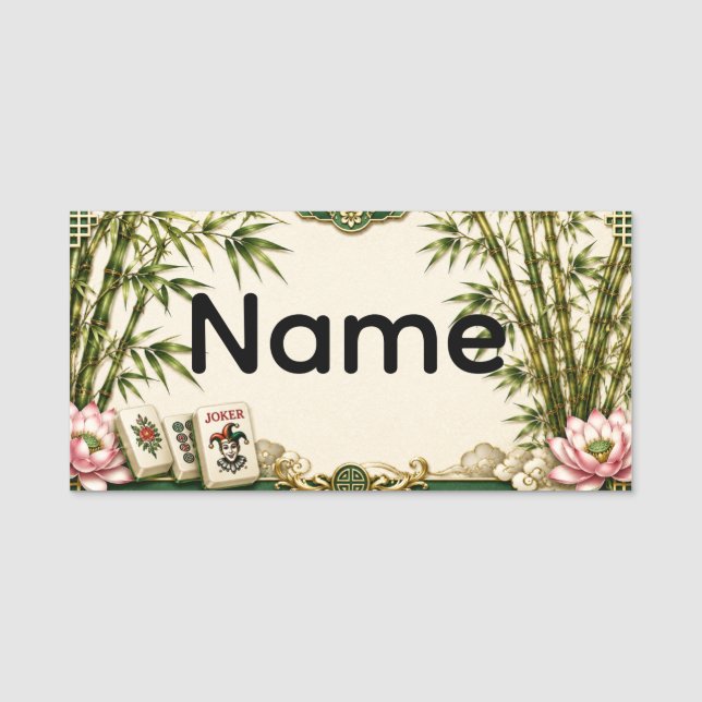 Etiqueta De Nome Mahjong (Frente)