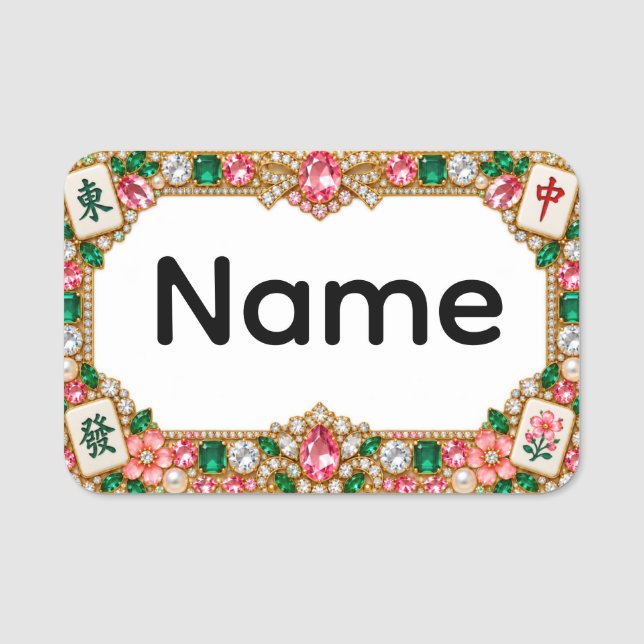 Etiqueta de Nome Mahjong (Frente)
