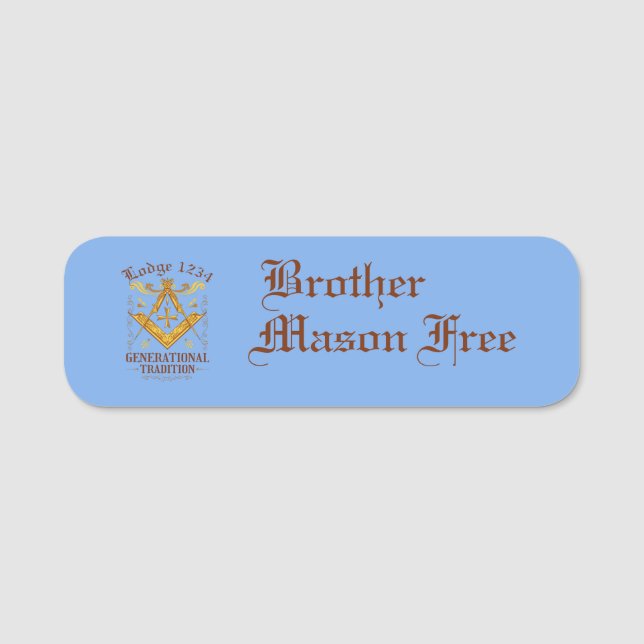 Etiqueta De Nome Mantendo Lodge de Tradição (Frente)