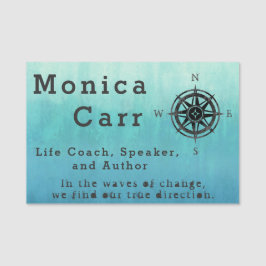 Etiqueta De Nome Mar de Ombre Azul Teal