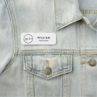 Etiqueta De Nome Marca D'água Personalizada Minimalista para Negóci