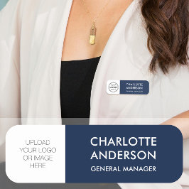 Etiqueta De Nome Marinho de logotipo personalizado para funcionário