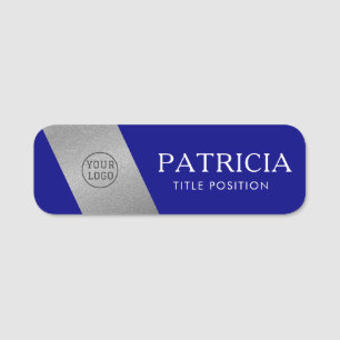 Etiqueta De Nome Marinho Elegante Azul E Lúpulo De Luxo Glitter: Lo