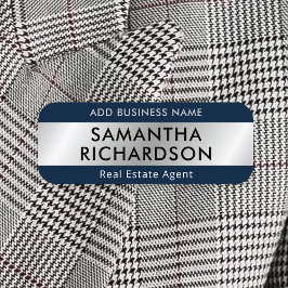 Etiqueta De Nome Marinho simples para empresas modernas - Funcionár