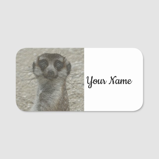 Etiqueta De Nome meerkat metálico (Frente)