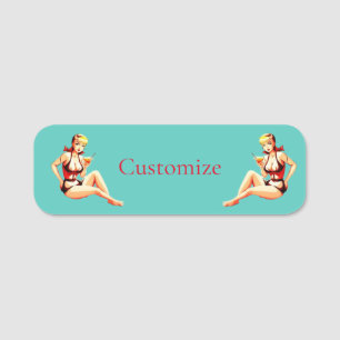 Etiqueta De Nome Menina Bikini, Loura-branca, Thunder_Cove
