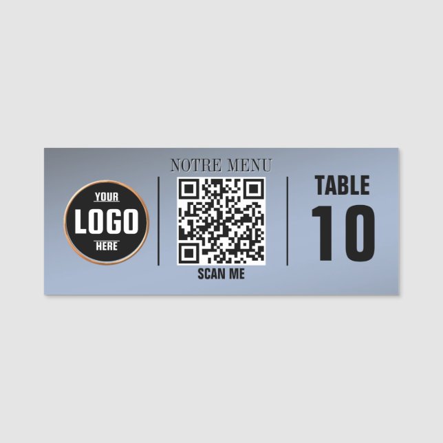 Etiqueta De Nome Menus de código QR - Placa personalizada gravada | (Frente)