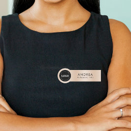 Etiqueta De Nome Metálico do logotipo da empresa redonda personaliz