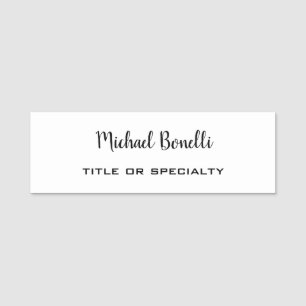 Etiqueta De Nome Mínima profissional moderna, preto