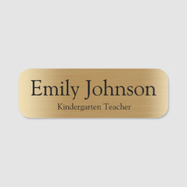 Etiqueta De Nome Minimalist Gold Teacher Name | Custom Kindergarten