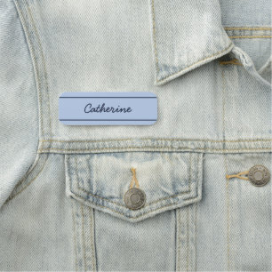 Etiqueta de Nome Minimalista Azul Céu Suave