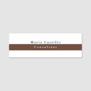 Etiqueta De Nome Minimalista Branco comum elegante