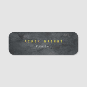 Etiqueta De Nome Minimalista Dourado de cor da Cinza atrativa