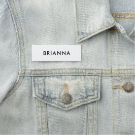 Etiqueta De Nome Minimalista Moderno Preto Personalizado Profission