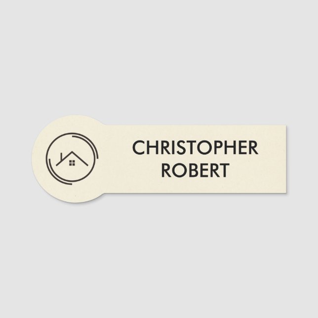 Etiqueta De Nome Mínimo de Imóveis Brancos (Frente)