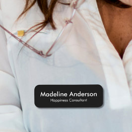 Etiqueta De Nome Mínimo moderno e simples preto profissional