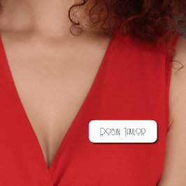 Etiqueta De Nome Mínimo moderno, simples, branco profissional