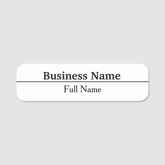 Etiqueta De Nome Mínimo Simples, Personalizado para Empresas e Func (Frente)