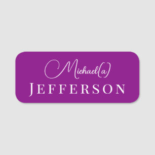 Etiqueta De Nome Moda Trendy Violet Purple: Elegante Profissional