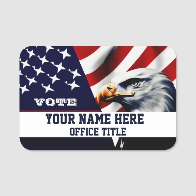 Etiqueta De Nome Modelo de Nome de Campanha Personalizado (Frente)