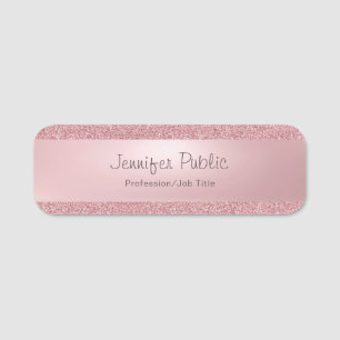 Etiqueta De Nome Modelo de Nome de Script de Letra Livre com Glitte