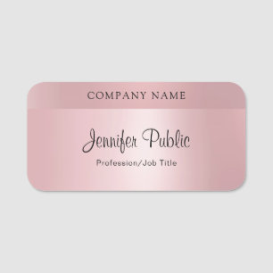 Etiqueta De Nome Modelo de Tipografia Dourada Elegante Moderna