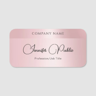 Etiqueta De Nome Modelo de Tipografia Elegante Moderna, Dourada