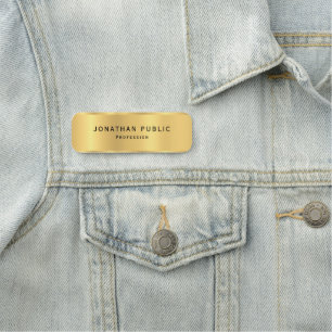 Etiqueta De Nome Modelo Dourado elegante moderno e elegante