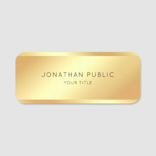 Etiqueta De Nome Modelo Dourado na moda elegante profissional