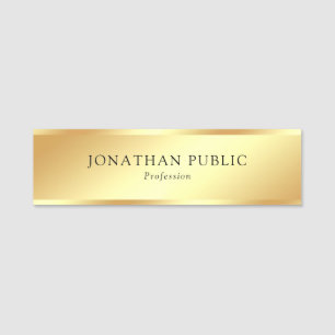 Etiqueta De Nome Modelo minimalista elegante Dourado