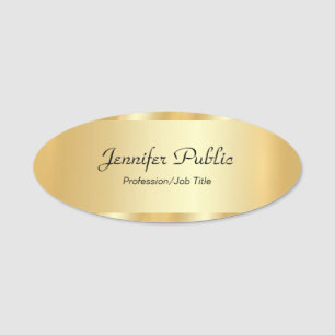 Etiqueta De Nome Modelo Personalizado de Script Elegante de Glamor