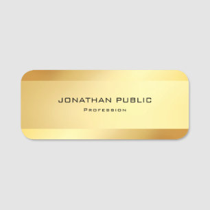 Etiqueta De Nome Modelo simples moderno Dourado glamoroso atrativo